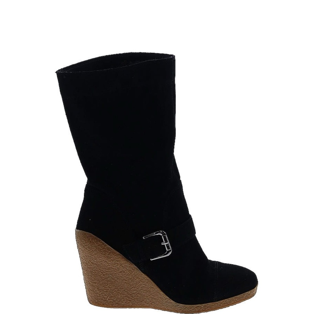 Nine West Black and Brown Wedge suede Boots